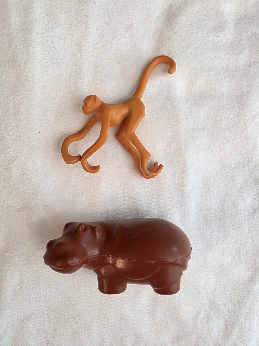 Vintage Fisher Price Little People Zoo Animals 1984 1985 #916 Hippo Monkey Pair